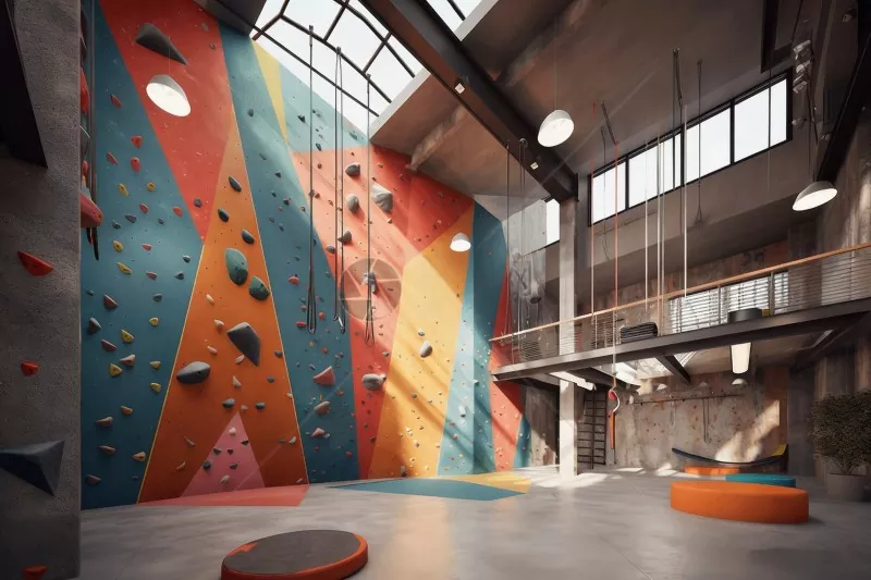 Palestra ngjitjeje e brendshme me strukturë çeliku Palestra ngjitjeje e brendshme me strukturë çeliku
