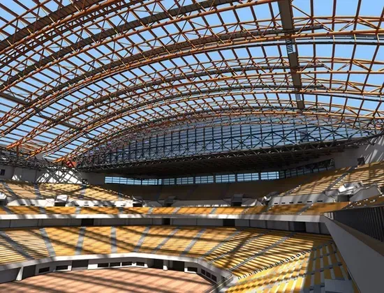 Stadiumi me kornizë hapësinore prej çeliku me hapësirë ​​të madhe
