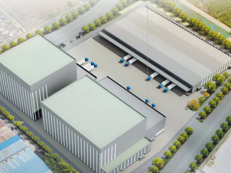 Ndërtimi i magazinës me kornizë çeliku Ndërtimi i magazinës me kornizë çeliku