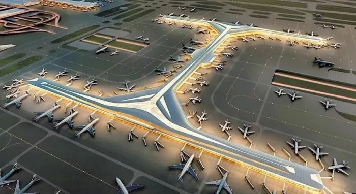 Konkursi satelitor i aeroportit me strukturë çeliku Konkursi satelitor i aeroportit me strukturë çeliku